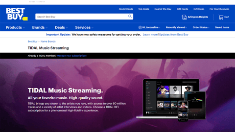Best Buy Tidal Shop